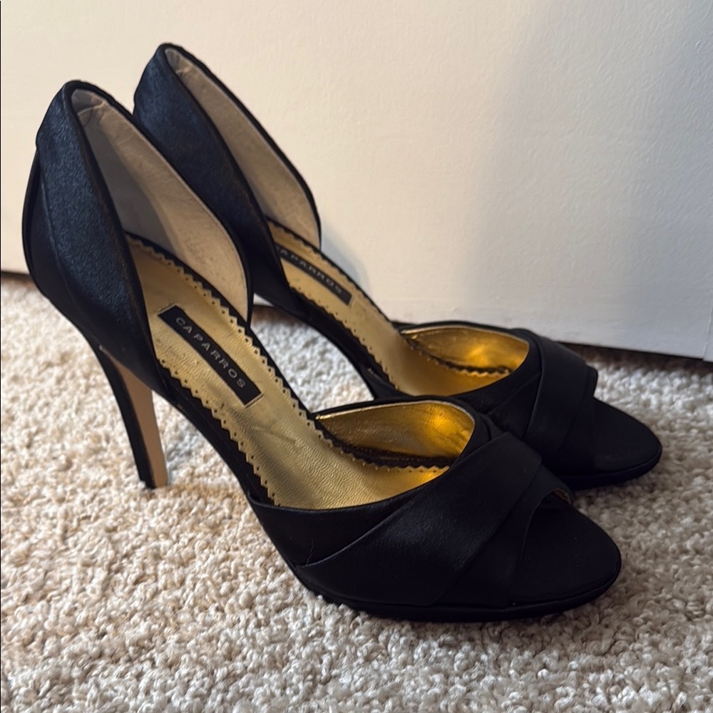 Caparros Satin Peep Toe Stiletto Heels 7.5 B